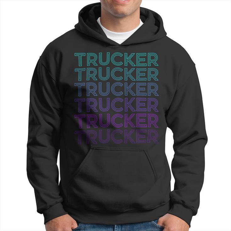 Trucker Trucker Truck Driver Retro V2 Hoodie