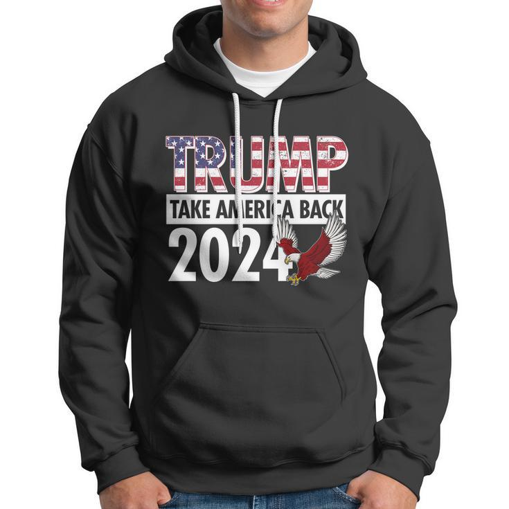 Trump Take America Back 2024 Usa Flag Eagle Hoodie
