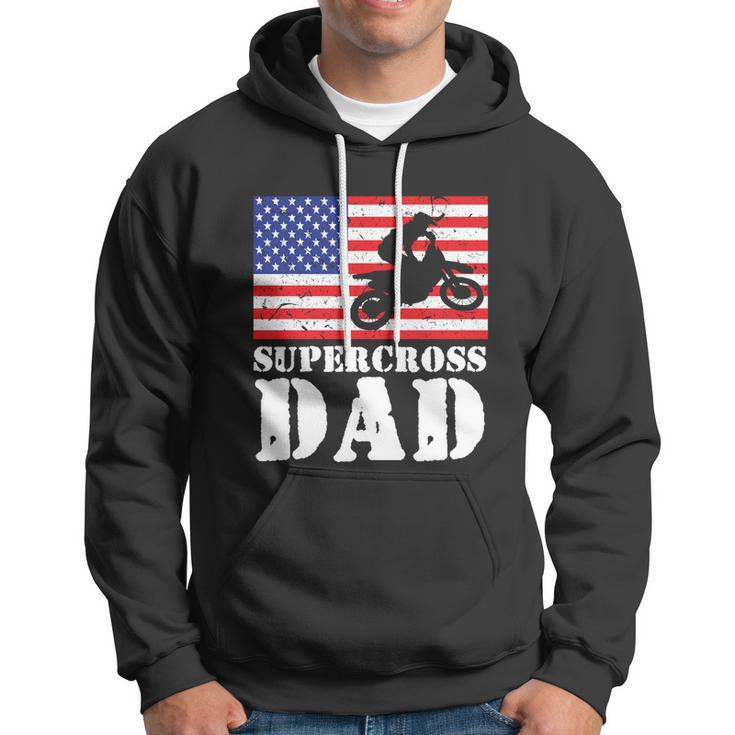 Usa American Distressed Flag Supercross Dad Men For Him Gift Hoodie