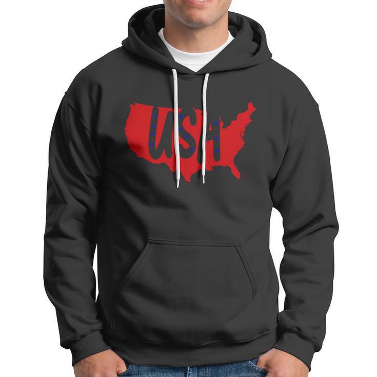 Usa Map Patriotic Celebrate 4Th Of July Hoodie