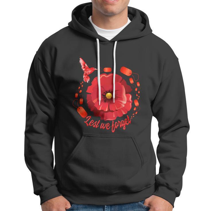 Veterans Day Lest We Forget Red Poppy Flower Usa Memorial Cool Gift Hoodie