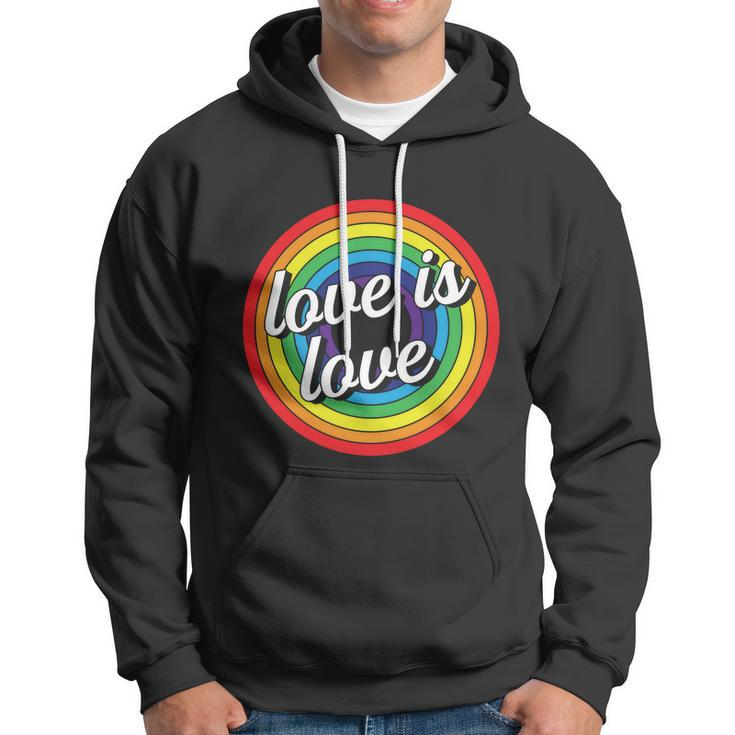 Vintage Love Is Love Rainbow Pride Month Hoodie