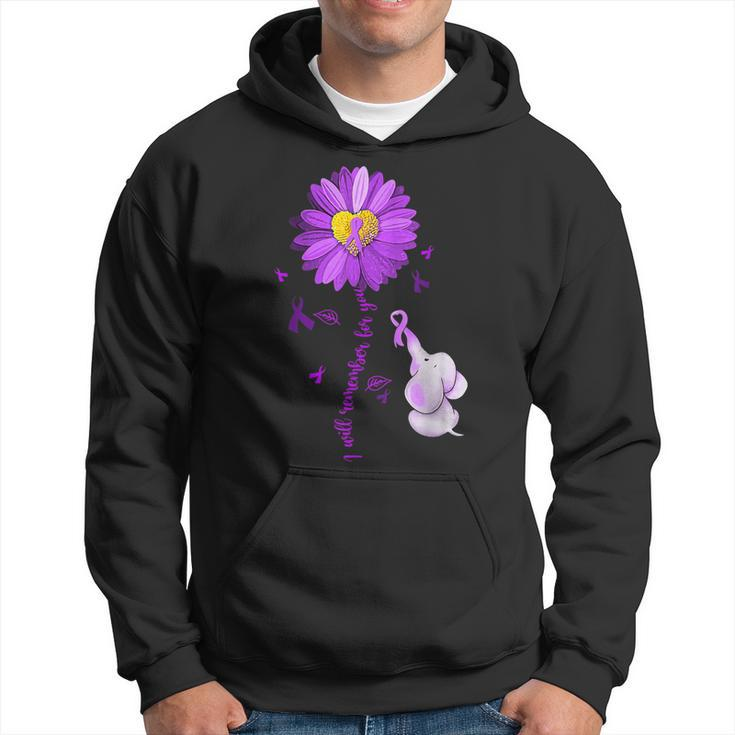 I Will Remember For You Elephant Alzheimers Awareness Men Hoodie
