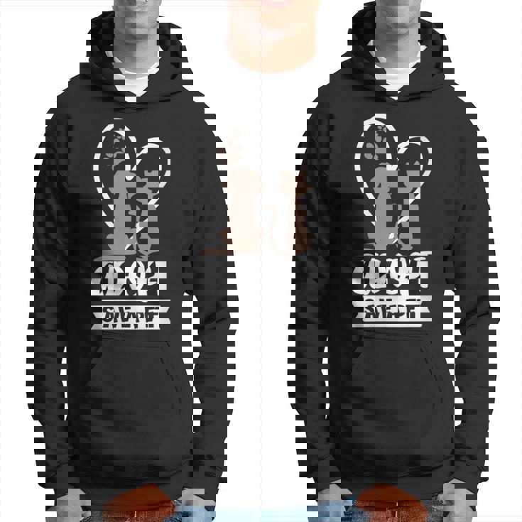 Womens Adopt Save A Pet Cat & Dog Lover Pet Adoption Rescue Gift  Hoodie
