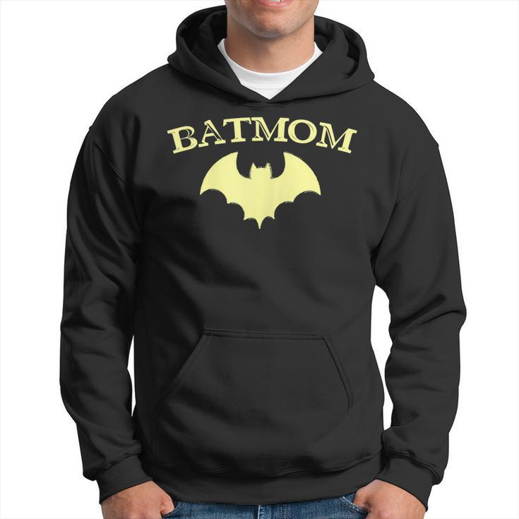 Womens Batmom Super Hero Proud Mom Halloween Costume Gift Men Hoodie Graphic Print Hooded Sweatshirt