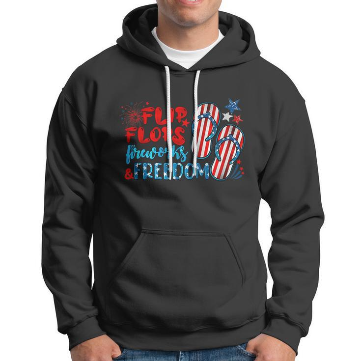 Womens Flip Flops Fireworks And Freedom 4Th Of July Hoodie