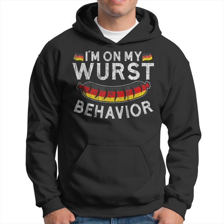 Im On My Wurst Behavior German Oktoberfest Germany Men Hoodie