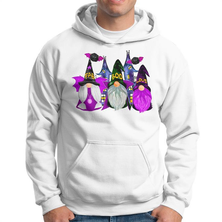 3 Halloween Gnomes Purple Gnome Vampire Gnome Witch Men Hoodie