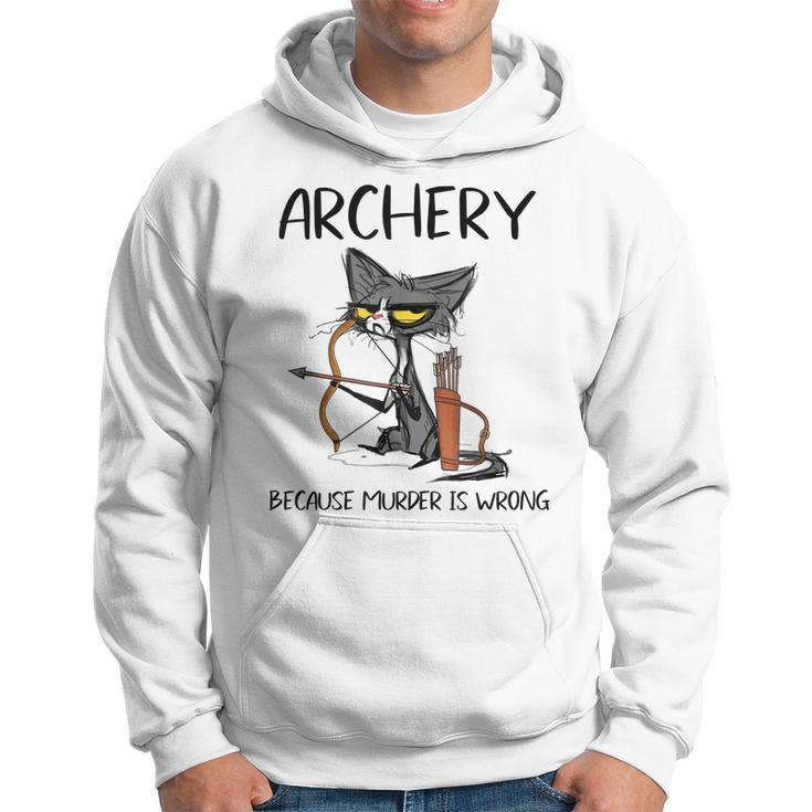 Archery Because Murder Is Wrong Cat Archer Men Hoodie