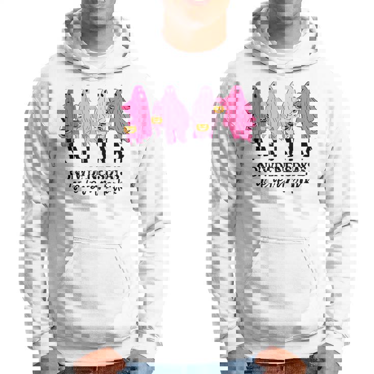 Breast Cancer On Wednesday We Wear Pink Ghost Halloween Men Hoodie