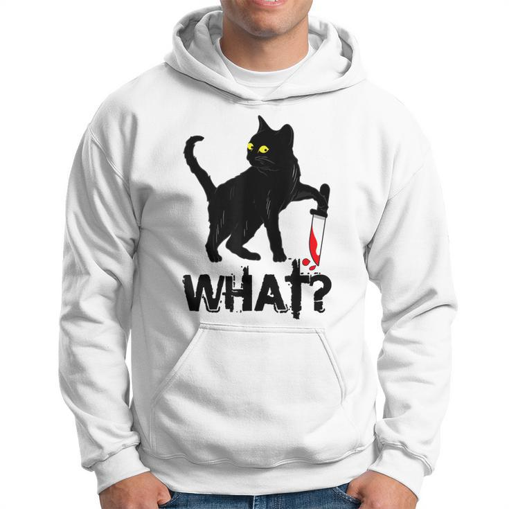 Cat What  Murderous Black Cat With Knife Halloween  Hoodie