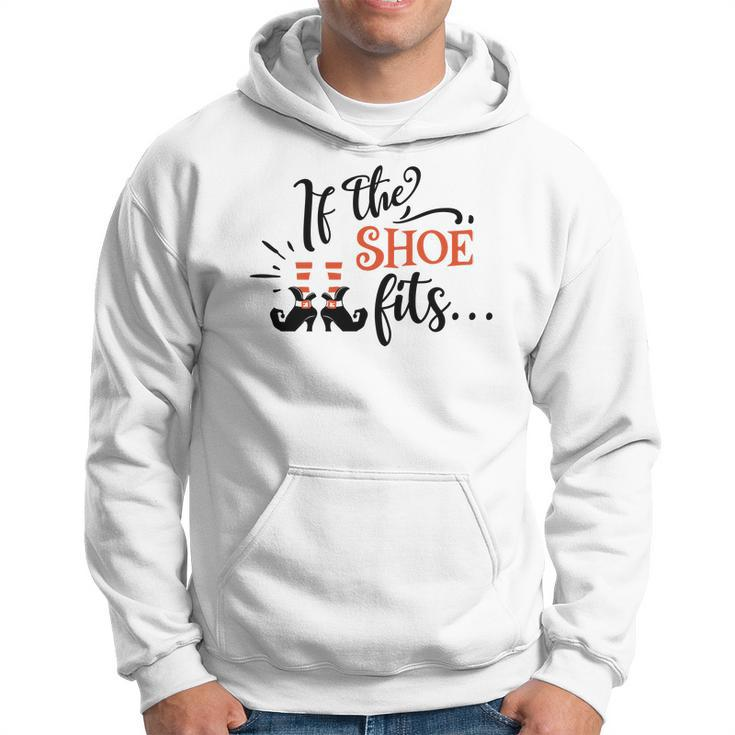 Halloween If The Shoe Fits With You Black And Orange Design Men Hoodie Graphic Print Hooded Sweatshirt