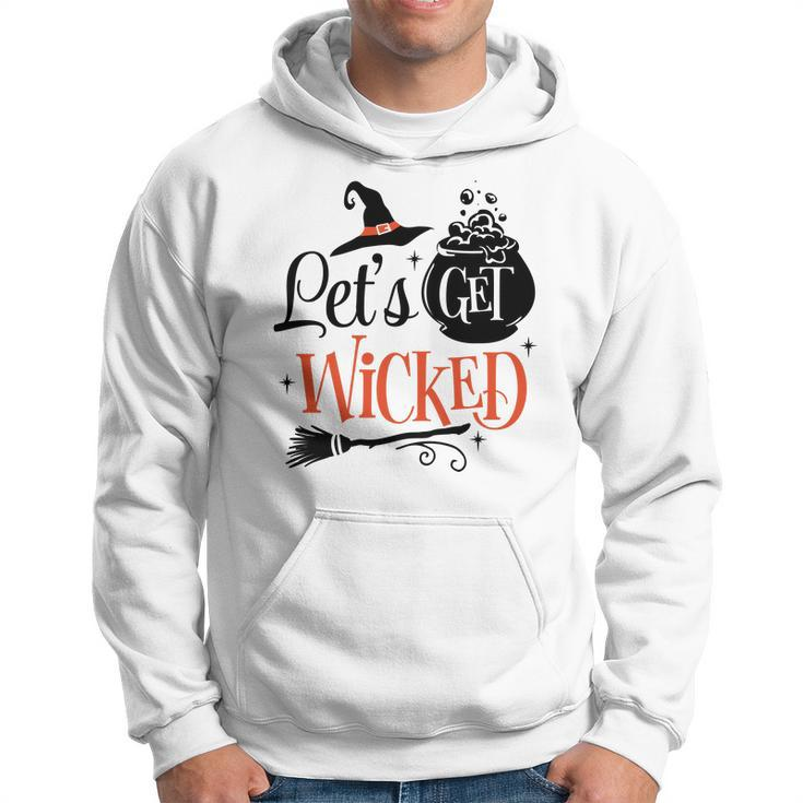Halloween Let_S Get Wicked Black And Orange Men Hoodie Graphic Print Hooded Sweatshirt