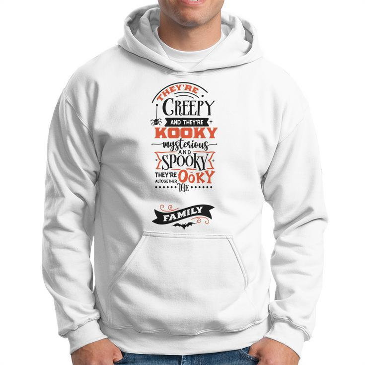 Halloween Trey_Re Creepy And They_Re Kooky Mysterious Black And Orange Men Hoodie Graphic Print Hooded Sweatshirt