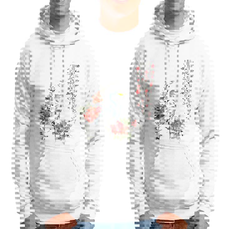 Japanese Art Crane Bird Garden Stylish Design Hoodie - Monsterry