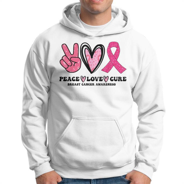 Peace Love Cure Pink Ribbon Cancer Breast Awareness V5 Men Hoodie