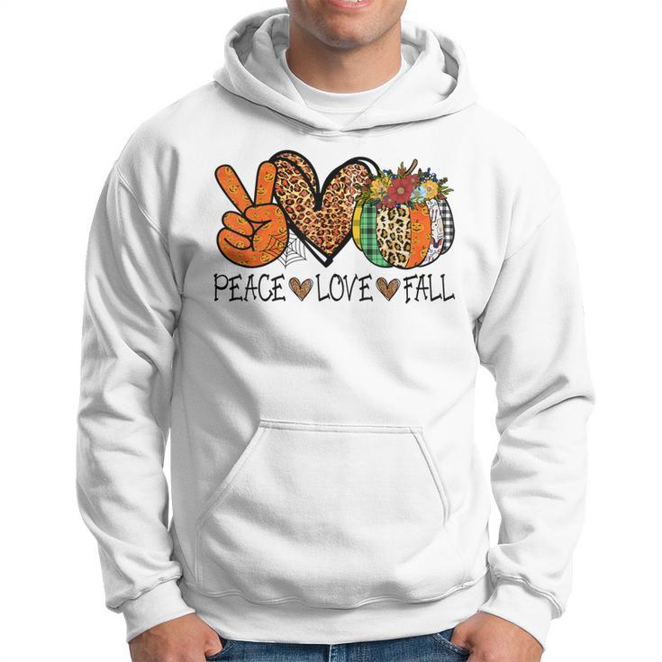 Peace Love Fall Vibes Pumkin Season Spooky Season Halloween  Men Hoodie Graphic Print Hooded Sweatshirt
