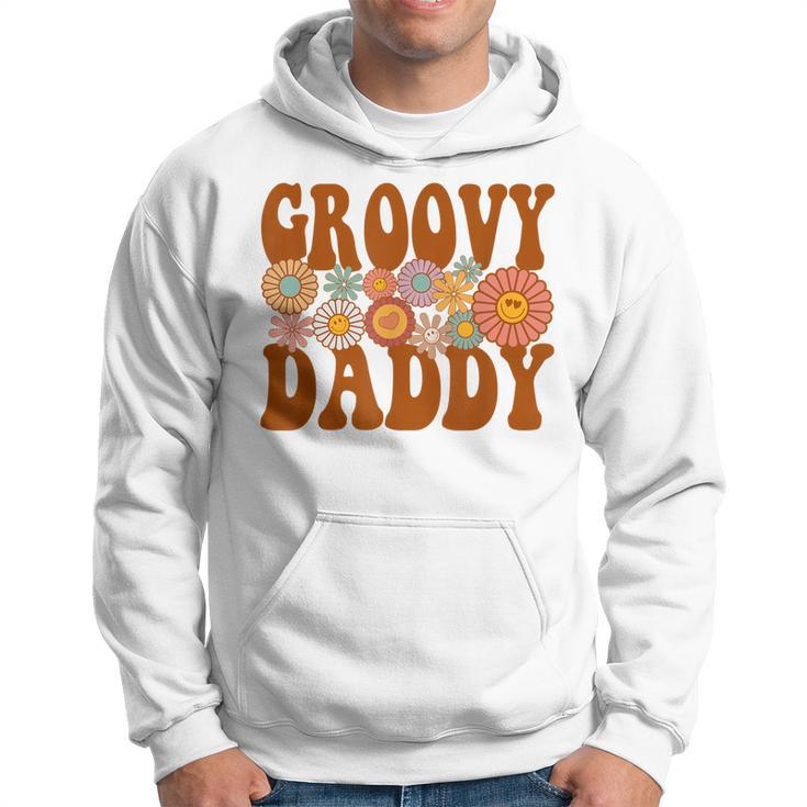 Retro Groovy Daddy Matching 1St Birthday Party Men Hoodie