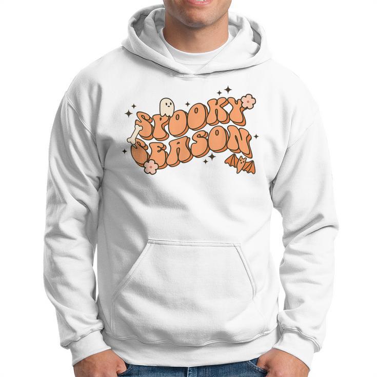 Retro Spooky Season Boo Ghost Floral Spooky Vibes Halloween  Hoodie