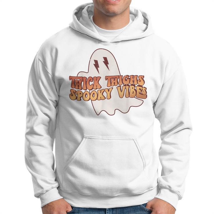 Thick Thighs Spooky Vibes Funny Happy Halloween Spooky  Hoodie