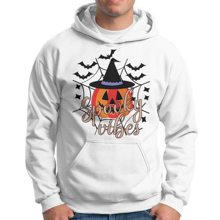 Thick Thights And Spooky Vibes Halloween Pumpkin Ghost Hoodie