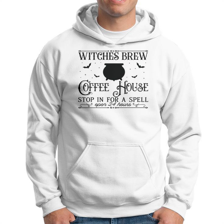 Vintage Halloween Sign Witches Brew Coffee House Men Hoodie Graphic Print Hooded Sweatshirt