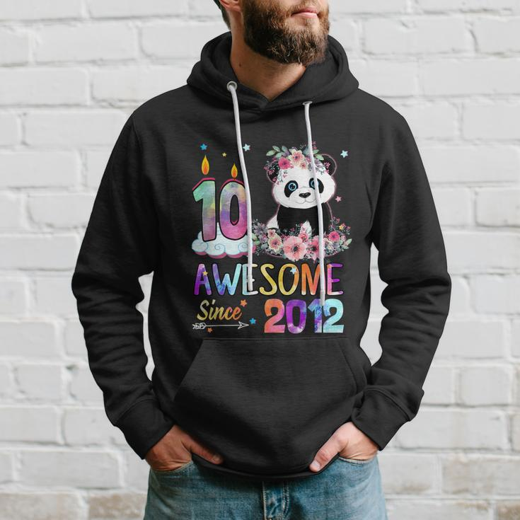 10 Years Old Awesome Since 2012 10Th Birthday Panda Unicorn Hoodie Gifts for Him