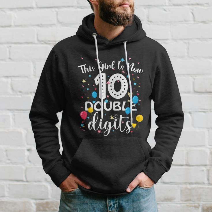 10Th Birthday Funny Gift Funny Gift This Girl Is Now 10 Double Digits Gift Hoodie Gifts for Him