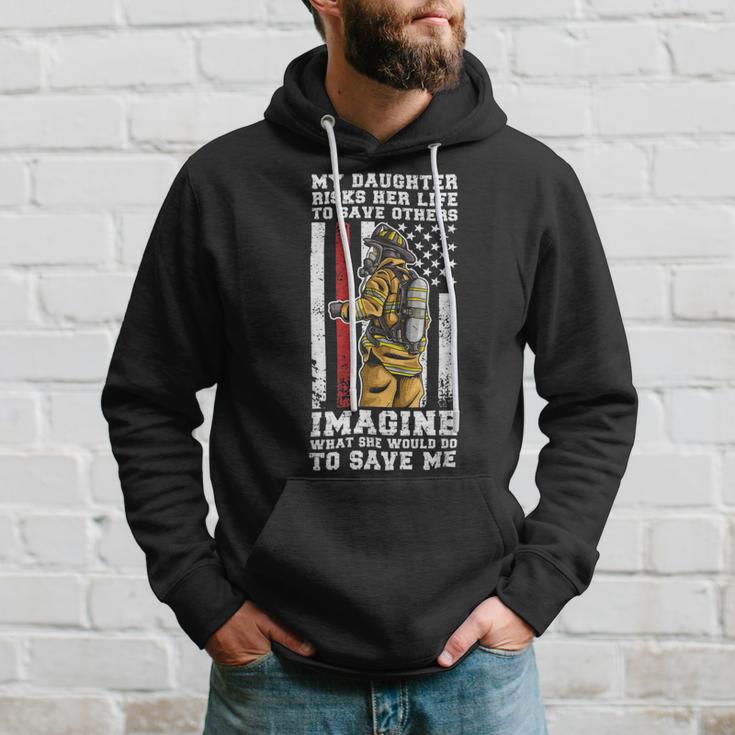 Firefighter Proud Dad Of A Firewoman Father Firefighter Dad V2 Hoodie