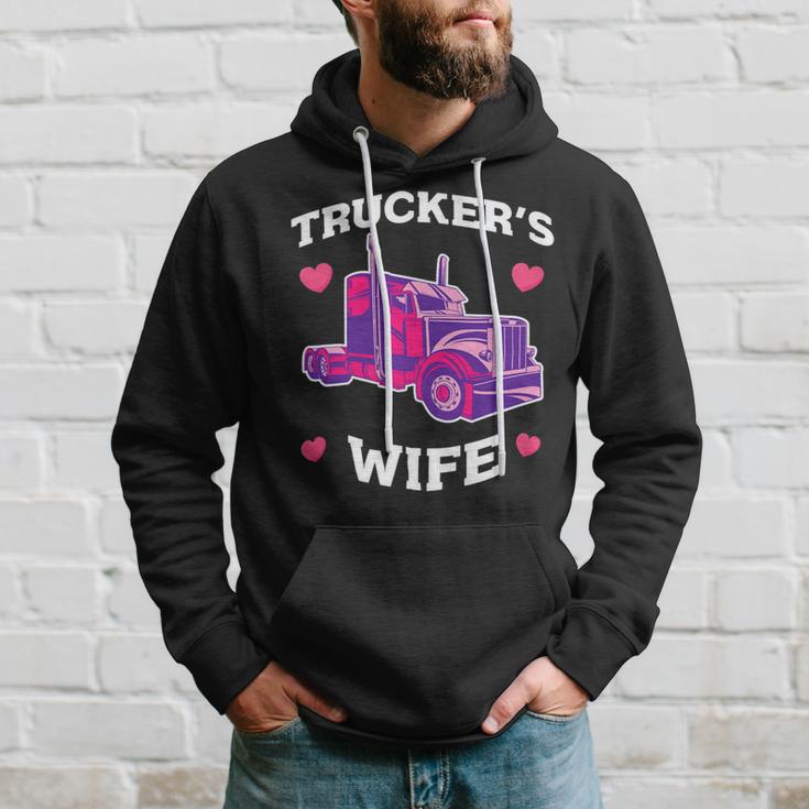 Trucker Truckers Wife Pink Truck Truck Driver Trucker Hoodie