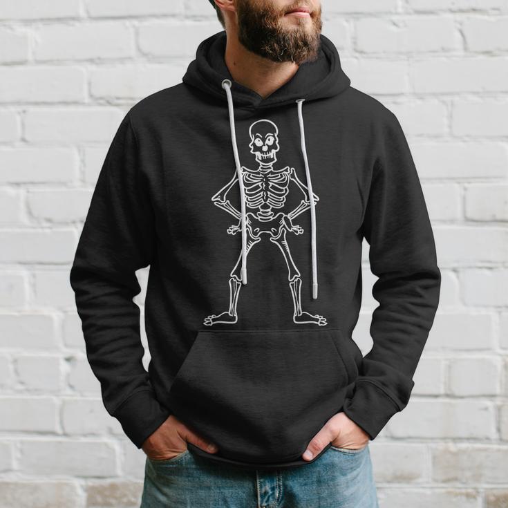Halloween Funny Skeleton White Design Men Hoodie Graphic Print Hooded Sweatshirt