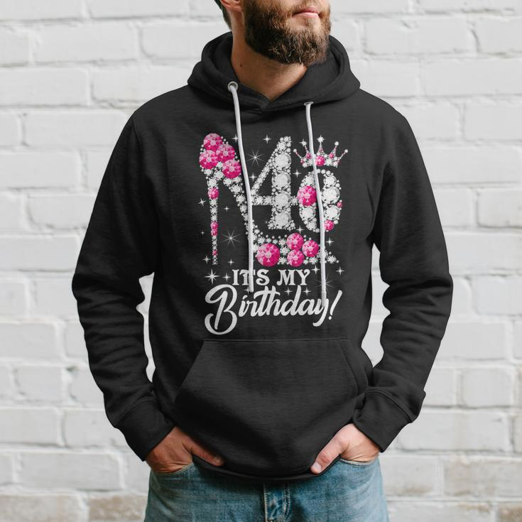 40 Years Old Its My 40Th Cool Gift Birthday Funny Pink Diamond Shoes Gift Hoodie Gifts for Him