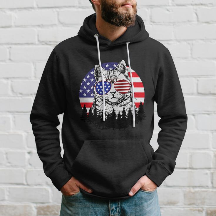 A Meowica Fluff Yeah 4Th Of July Cat Lover Hoodie Gifts for Him