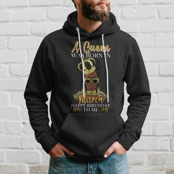 A Queen Was Born In March Happy Birthday Graphic Design Printed Casual Daily Basic Hoodie Gifts for Him
