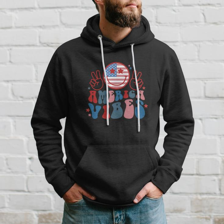 American Vibes Usa Flag 4Th Of July Retro Hoodie Gifts for Him