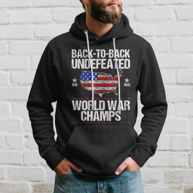 Back To Back Undefeated World War Champs Usa Flag Hoodie Gifts for Him