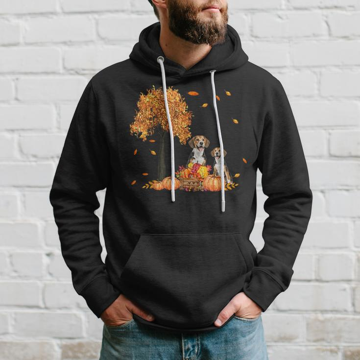 Beagle Autumn Leaf Fall Dog Lover Thanksgiving Halloween Hoodie Gifts for Him