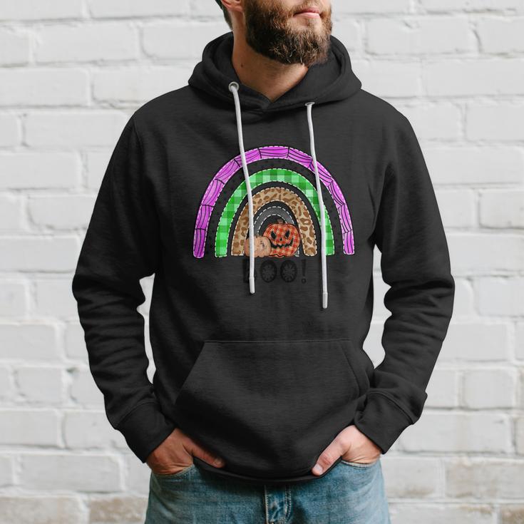 Boo Pumpkin Rainbow Halloween Quote Hoodie Gifts for Him