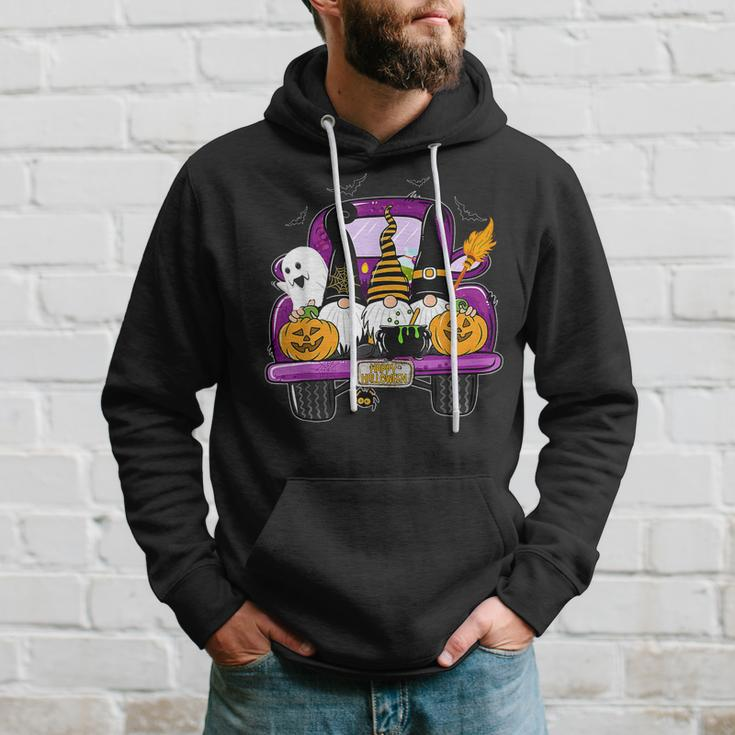 Boo Pumpkin Witch Gnomes In Halloween Truck Funny Holiday Hoodie Gifts for Him