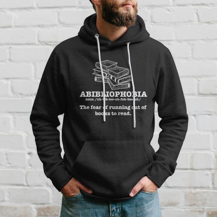 Book Lover Reading I Bookworm Dictionary I Abibliophobia Gift Hoodie Gifts for Him