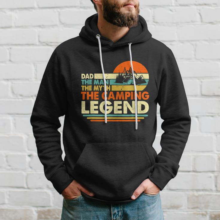 Camper Funny Camping Dad Man Myth Legend Father Vintage Hoodie Gifts for Him