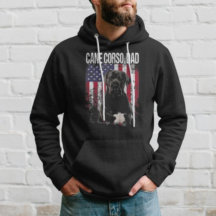 Cane Corso Dad With Proud American Flag Dog Lover Men Hoodie Gifts for Him
