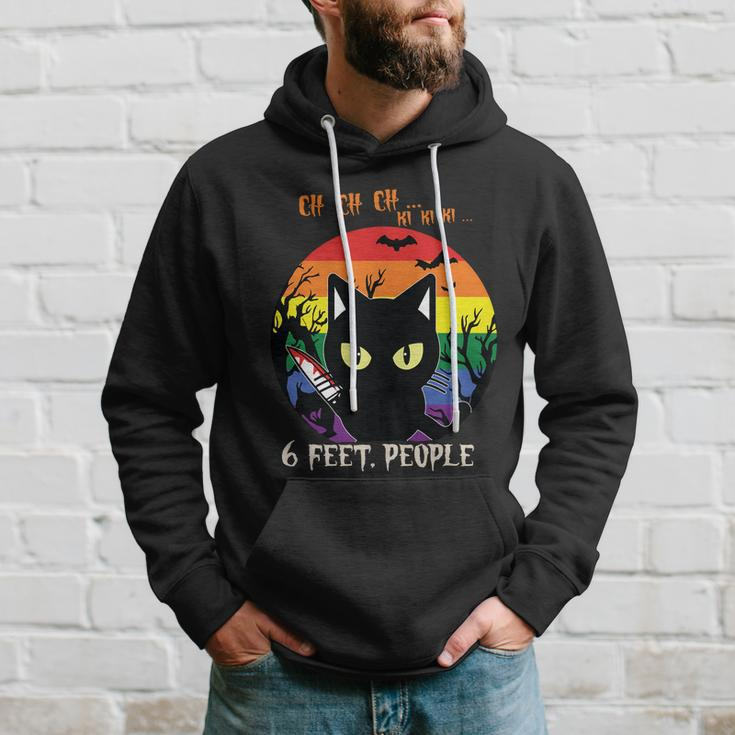 Cat Lgbt 6 Feet People Funny Halloween Kitten Gifts Hoodie Gifts for Him