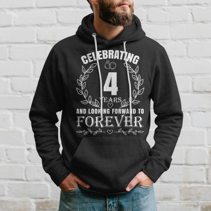 Cute 4Th Wedding Anniversary For Couples Married 4 Year Hoodie Gifts for Him