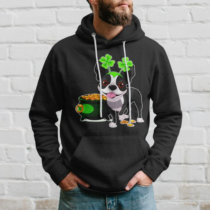 Cute Boston Terrier Shamrock St Patricks Day Hoodie Gifts for Him