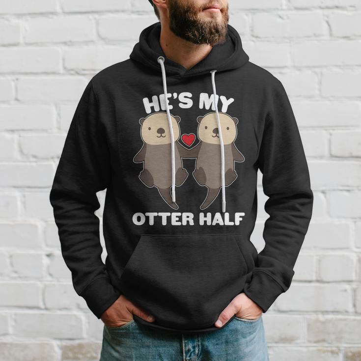 Cute Hes My Otter Half Matching Couples Shirts Men Hoodie Gifts for Him