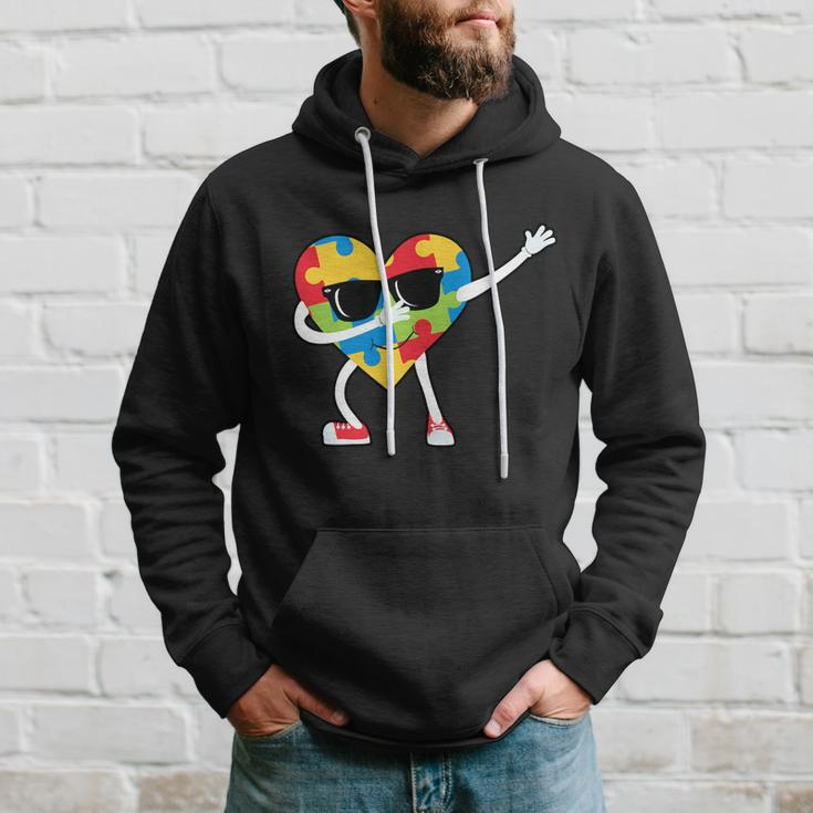 Dabbing Autism Awareness Puzzle Piece Heart Tshirt Hoodie Gifts for Him