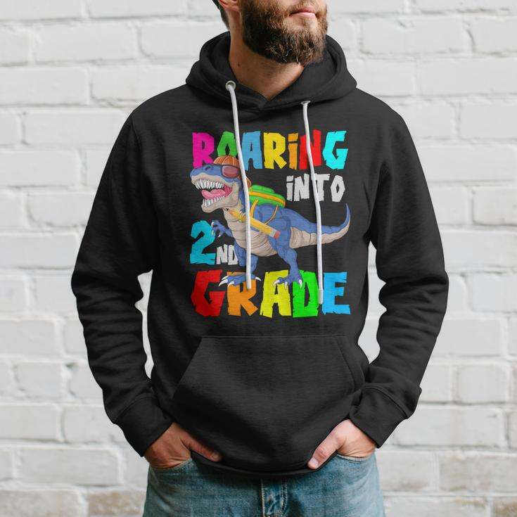 Dinosaur Roaring Into 2Nd Grade Hoodie Gifts for Him
