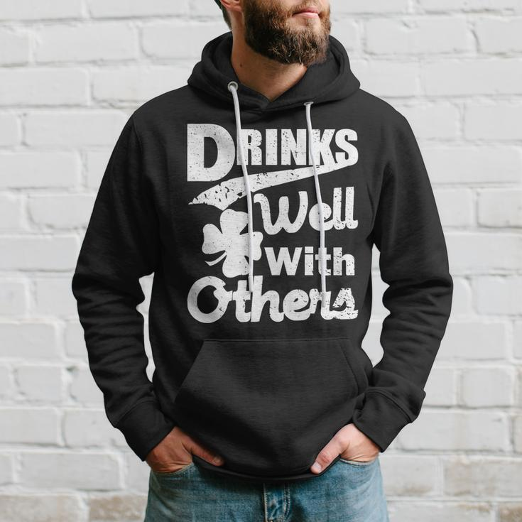 Drinks Well With Others St Patricks Day Hoodie Gifts for Him