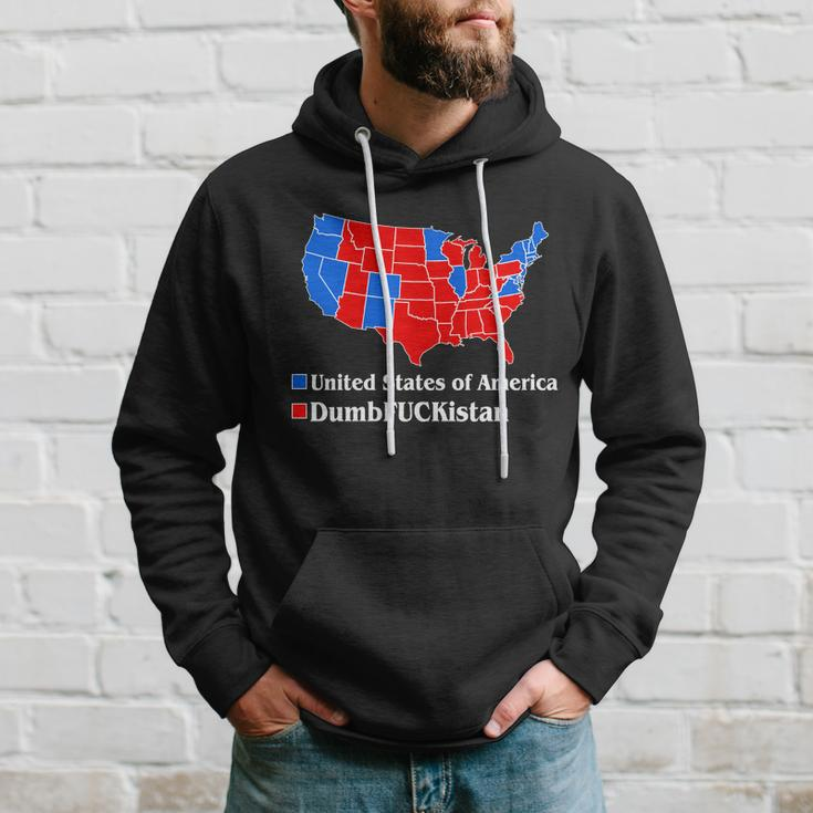 Dumbfuckistan Vs United States Of America Election Map Democrats Hoodie Gifts for Him